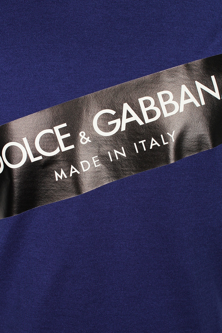 фото Синяя футболка с логотипом dolce&gabbana