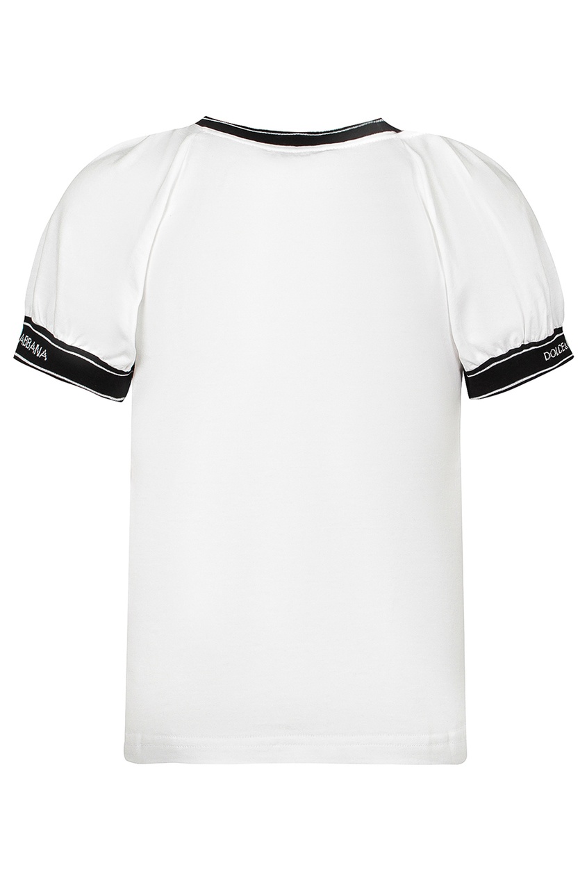 фото Белая футболка с контрастной отделкой dolce&gabbana