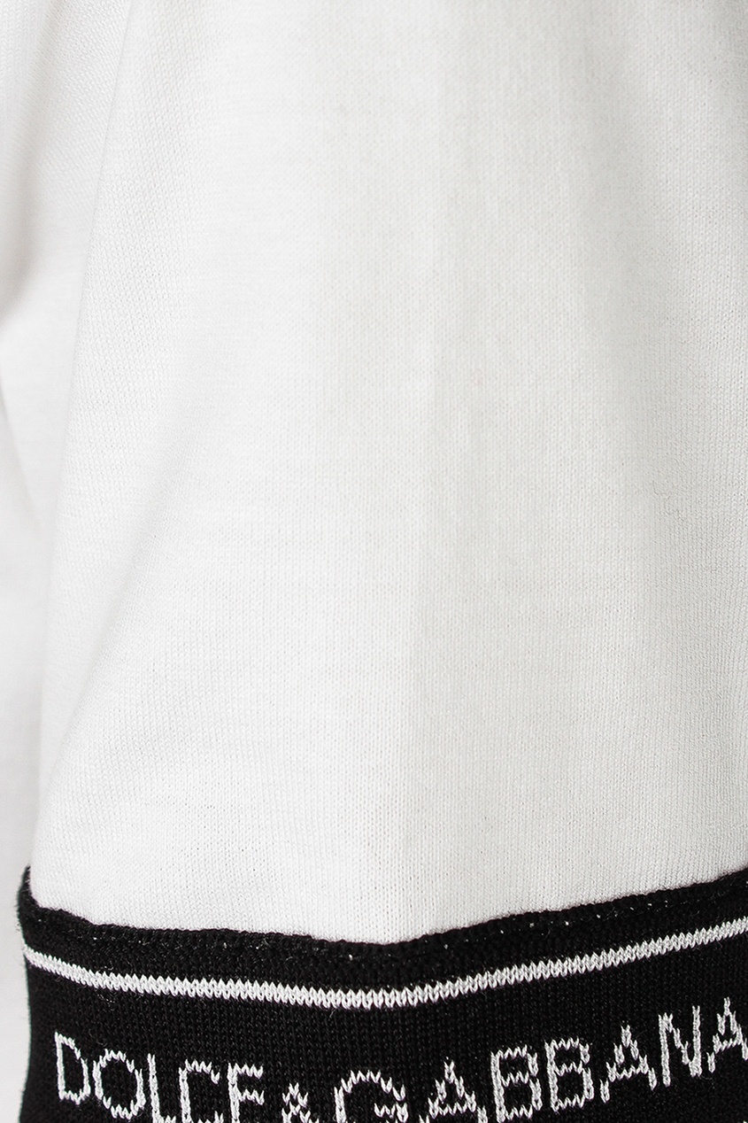 фото Белая футболка с вязаной отделкой dolce&gabbana