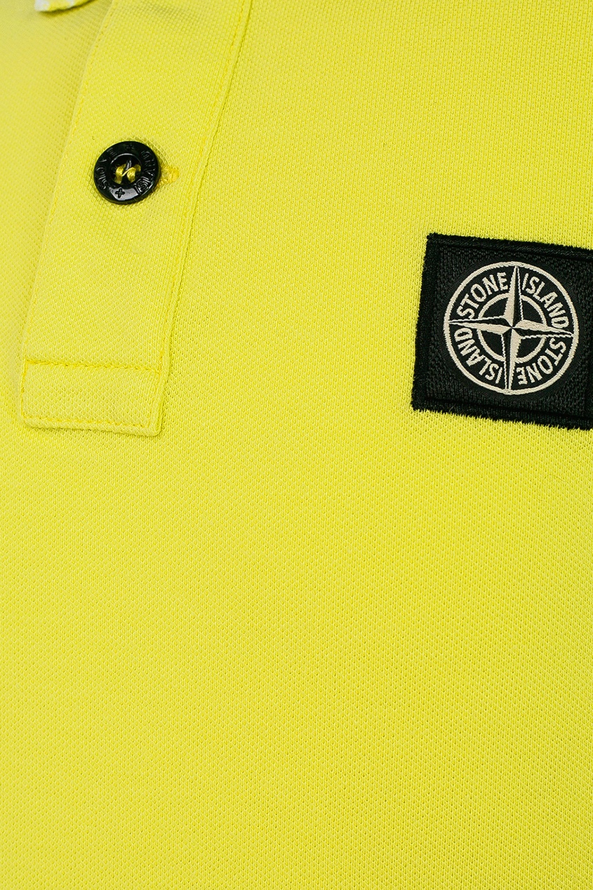 фото Желтое поло с логотипом Stone island kids