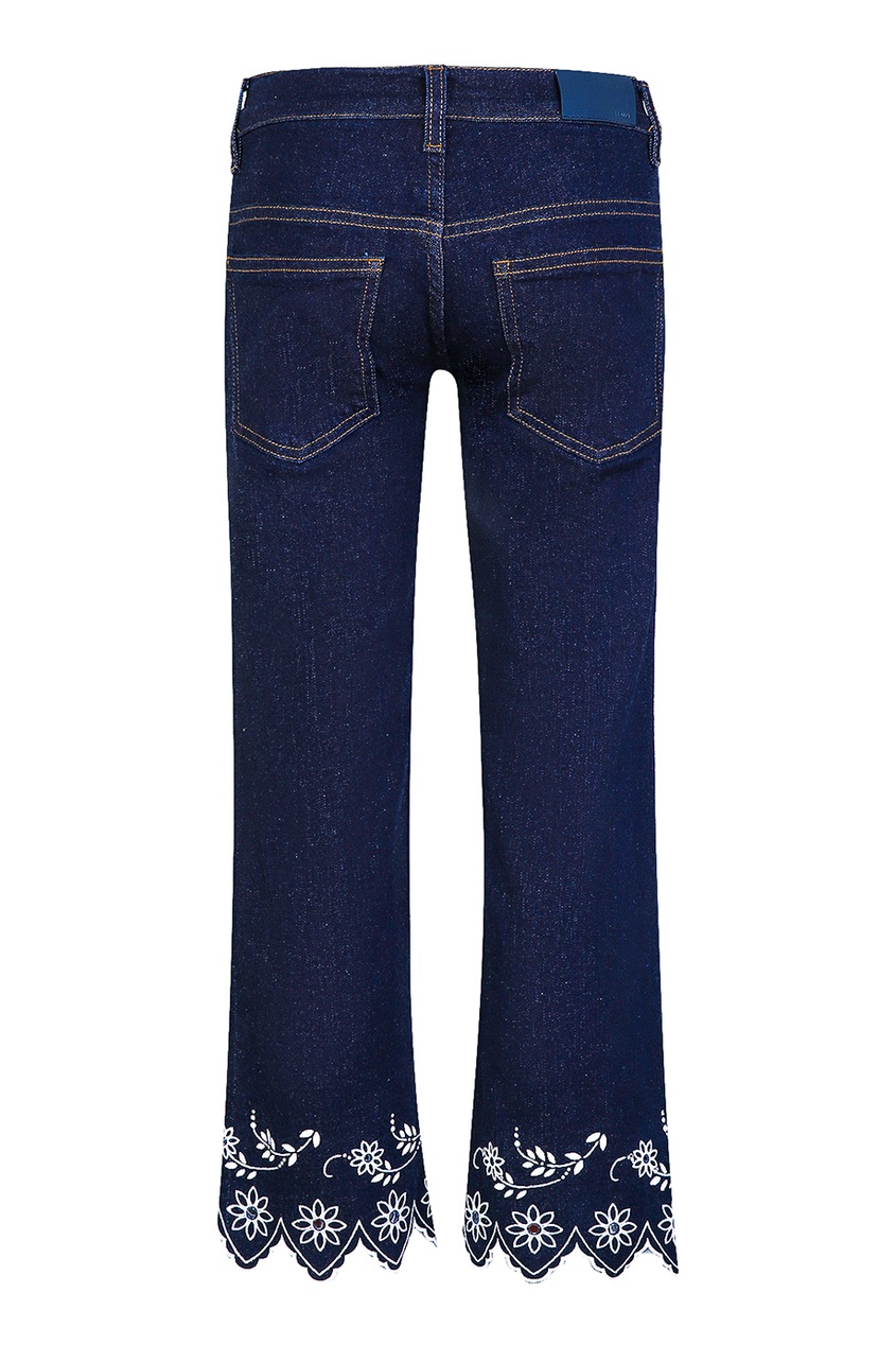 фото Темно-синие джинсы с отделкой fendi