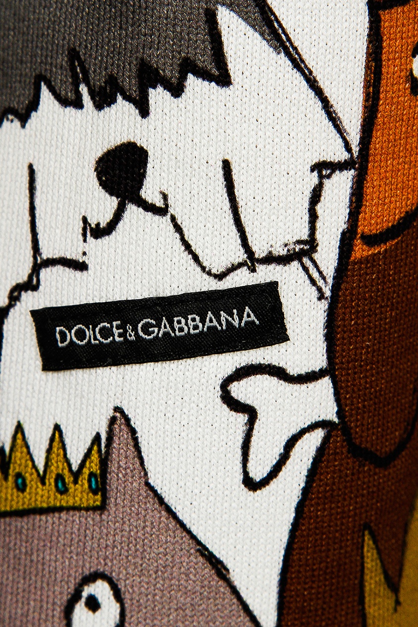 фото Трикотажные шорты с принтом с животными dolce&gabbana