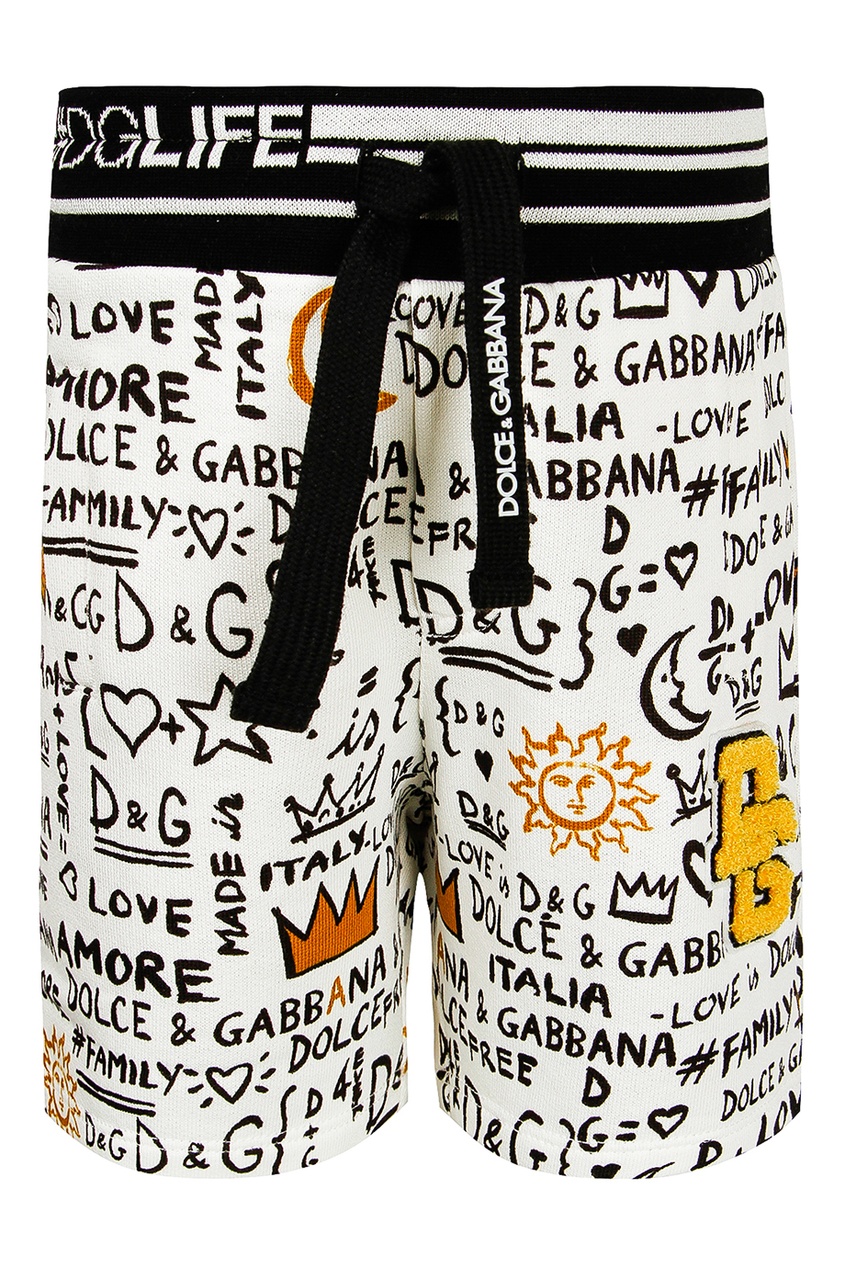 фото Трикотажные шорты с графичным принтом dolce&gabbana