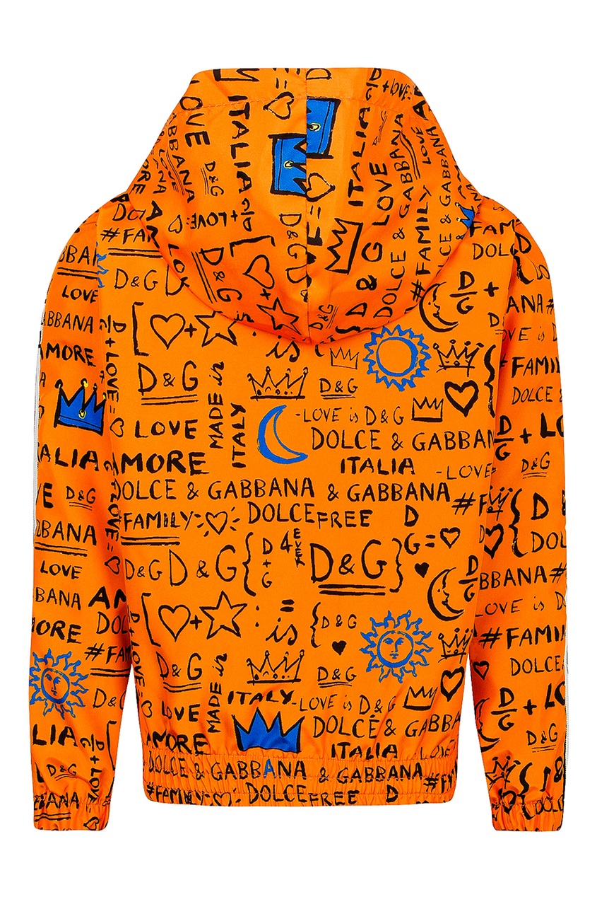 фото Оранжевая куртка с текстовым принтом dolce&gabbana