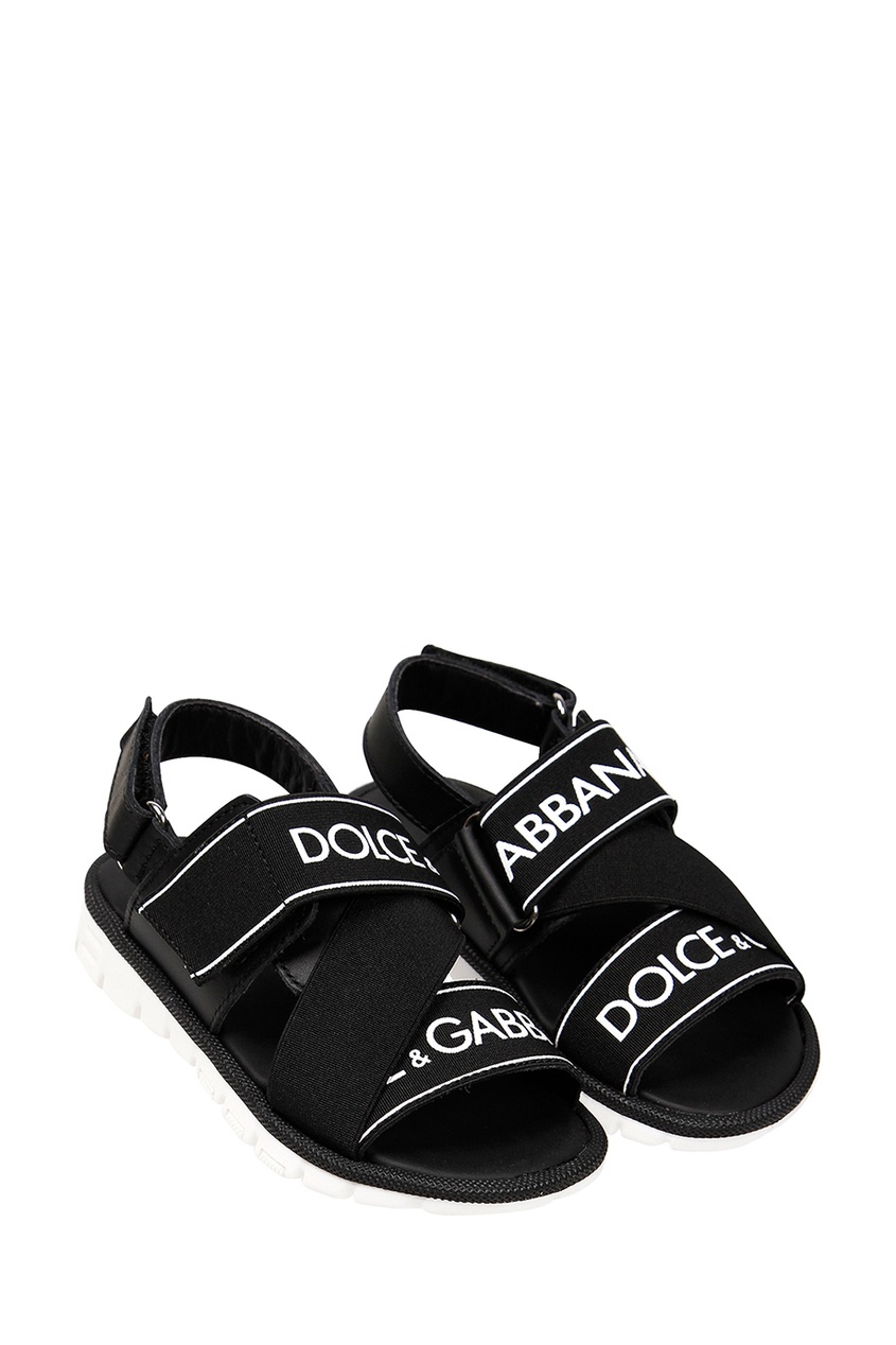 фото Черные сандалии с контрастной подошвой Dolce&gabbana children