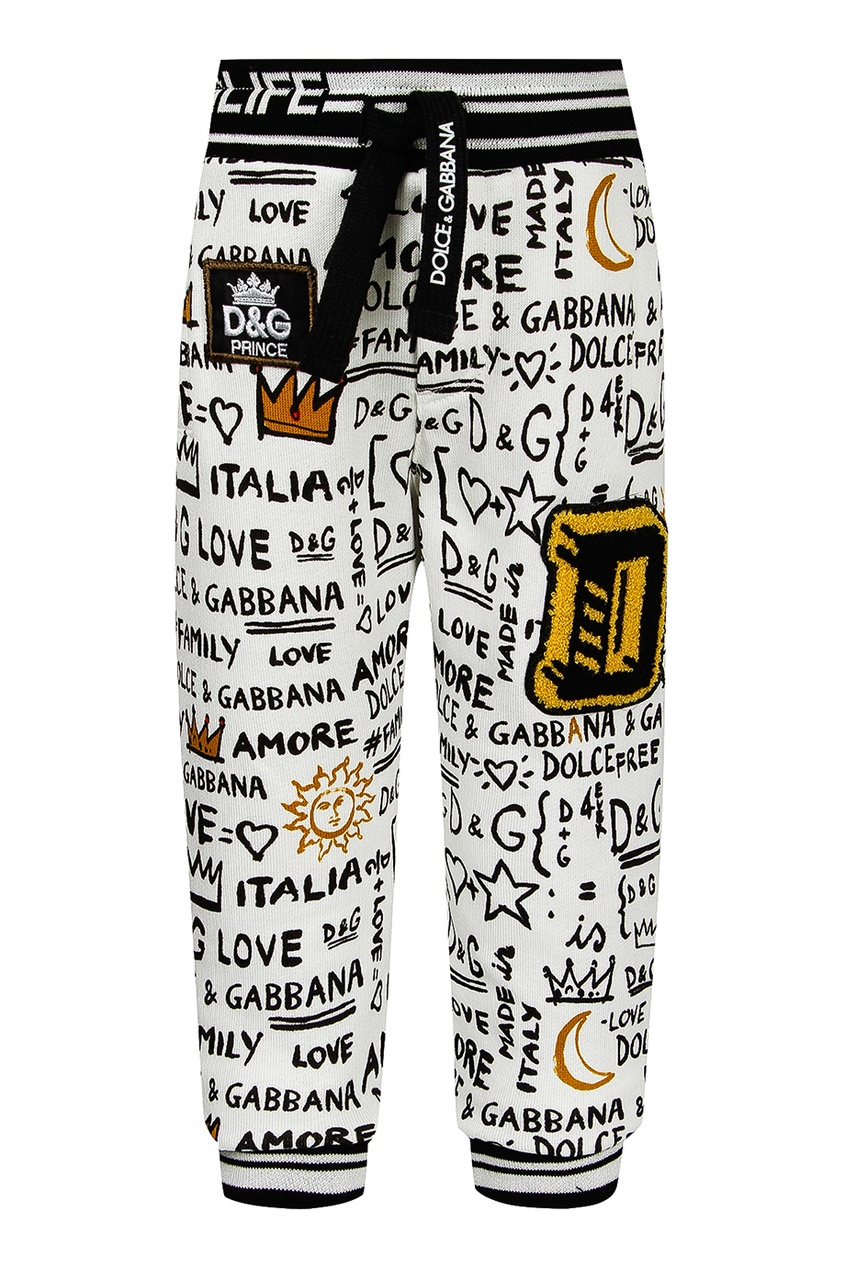 фото Укороченные брюки с текстовым принтом dolce&gabbana