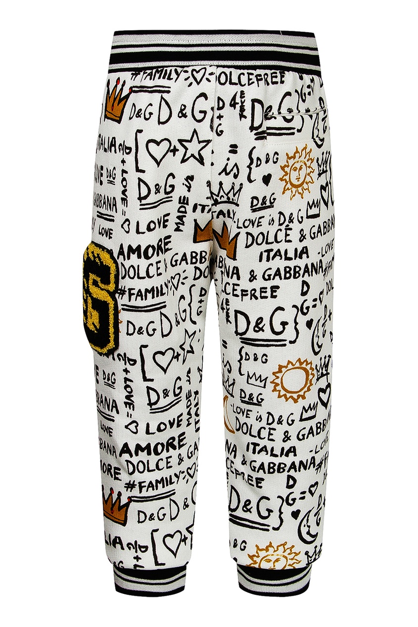 фото Укороченные брюки с текстовым принтом dolce&gabbana
