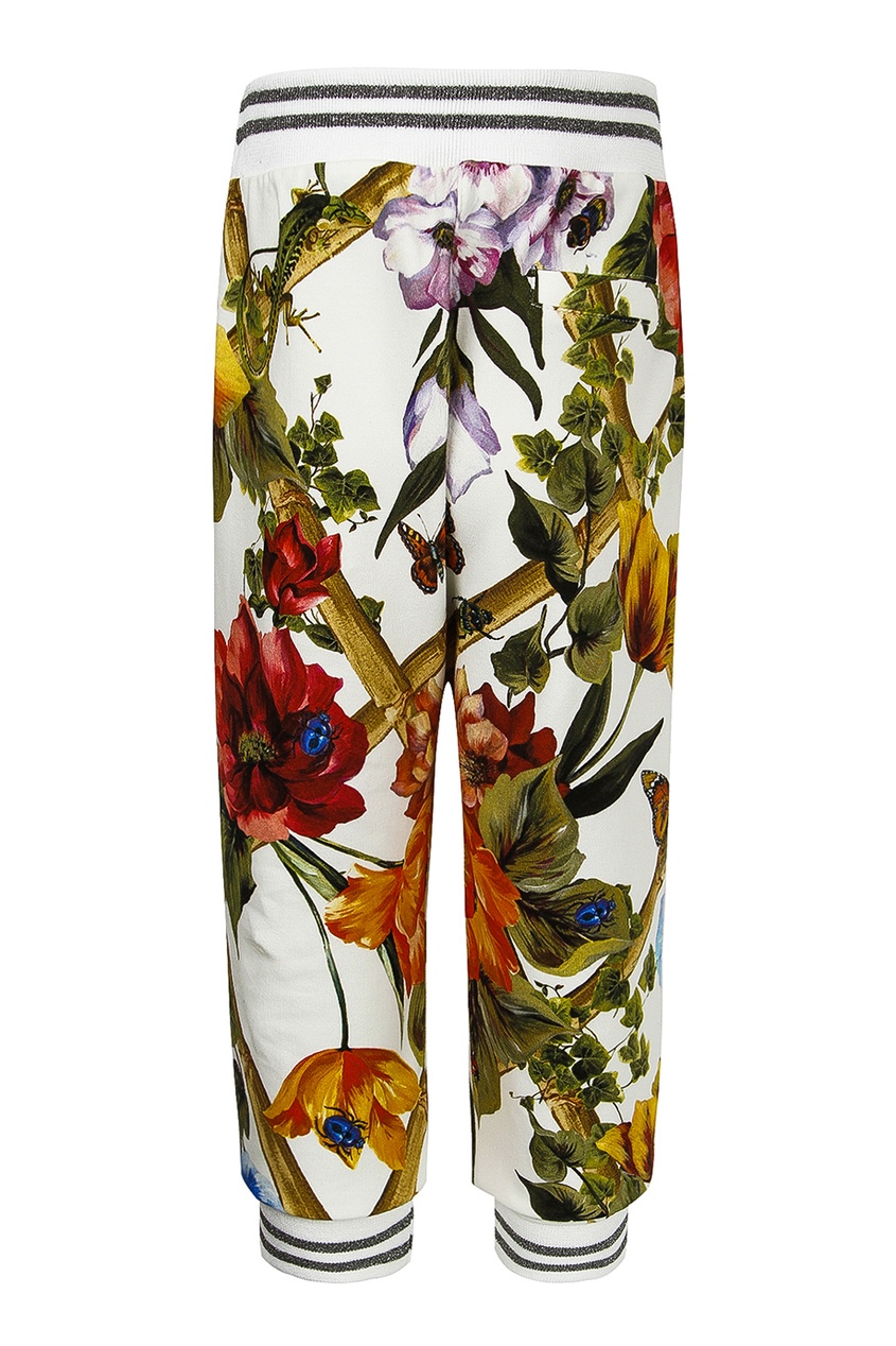 фото Трикотажные брюки с цветочным принтом dolce&gabbana