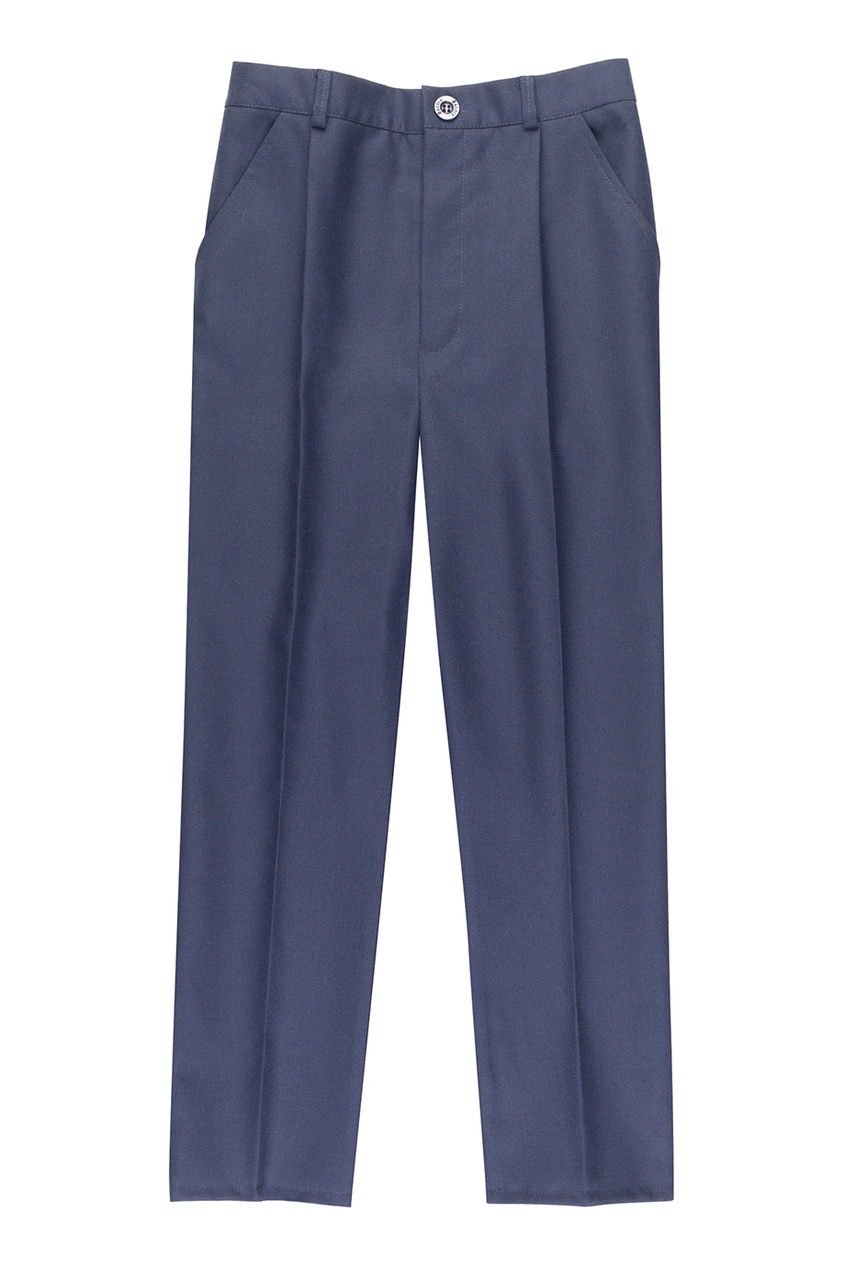 Синие брюки из шерсти от Jacote