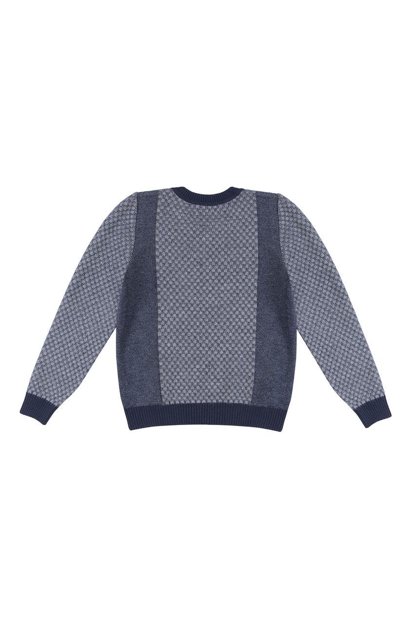 фото Синий пуловер с текстурированной отделкой jacote