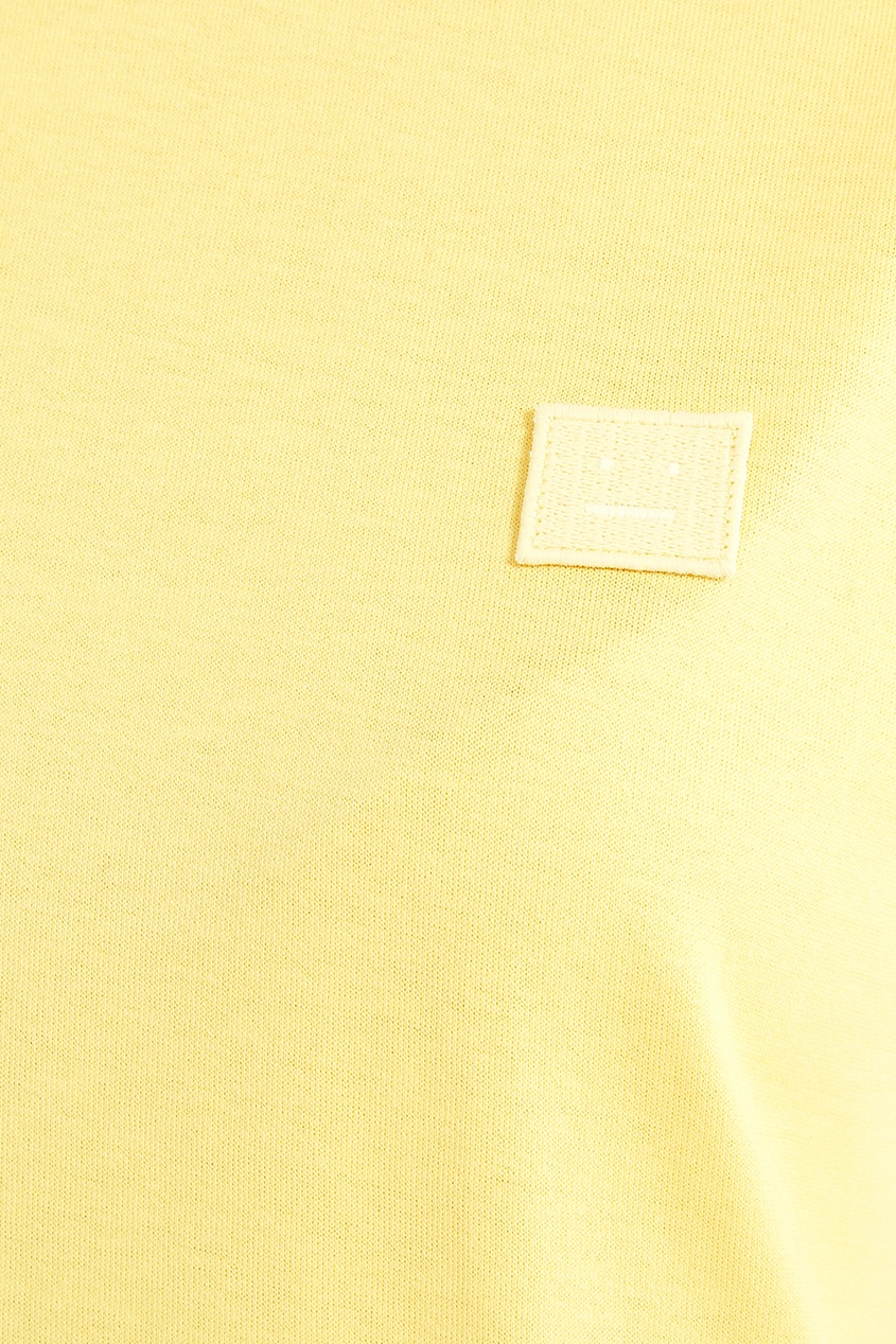 фото Желтая хлопковая футболка acne studios