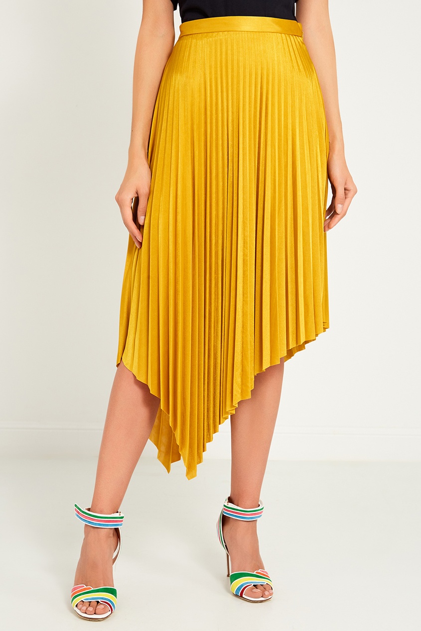 фото Желтая плиссированная юбка mo&co