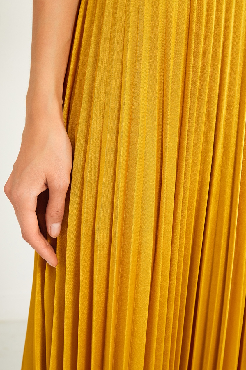 фото Желтая плиссированная юбка mo&co