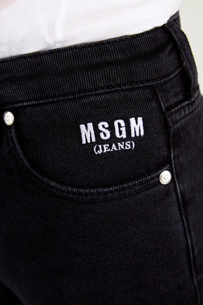 фото Черные джинсы со штрипками msgm