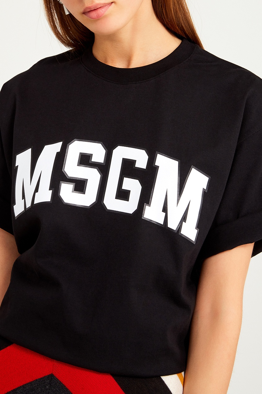 фото Свободная футболка с логотипом msgm