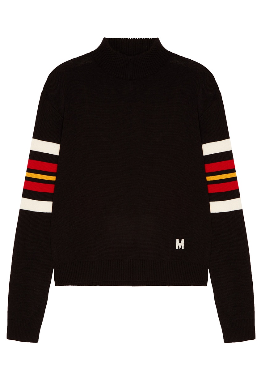 фото Черный свитер с цветной отделкой msgm