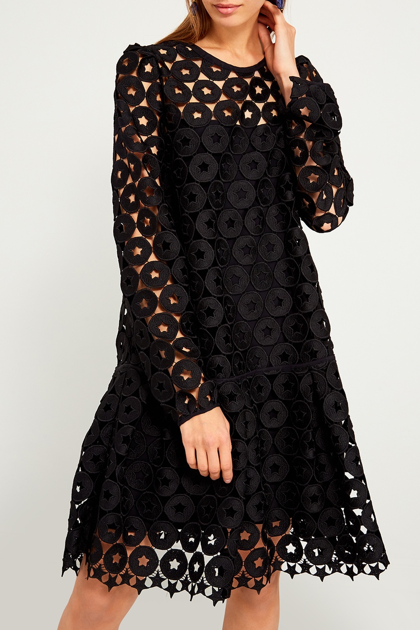 фото Черное платье с ажурными звездами no.21