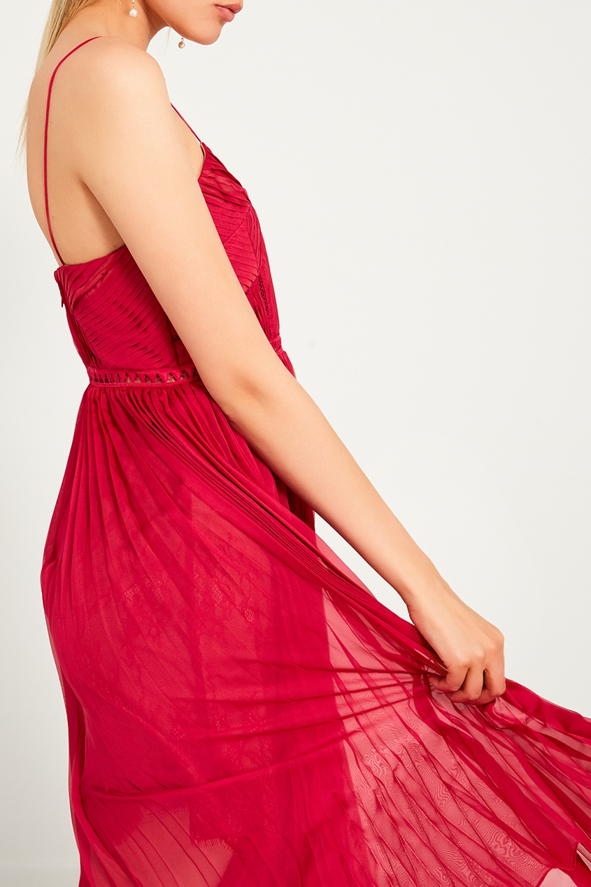 фото Красное плиссированное платье Self-portrait