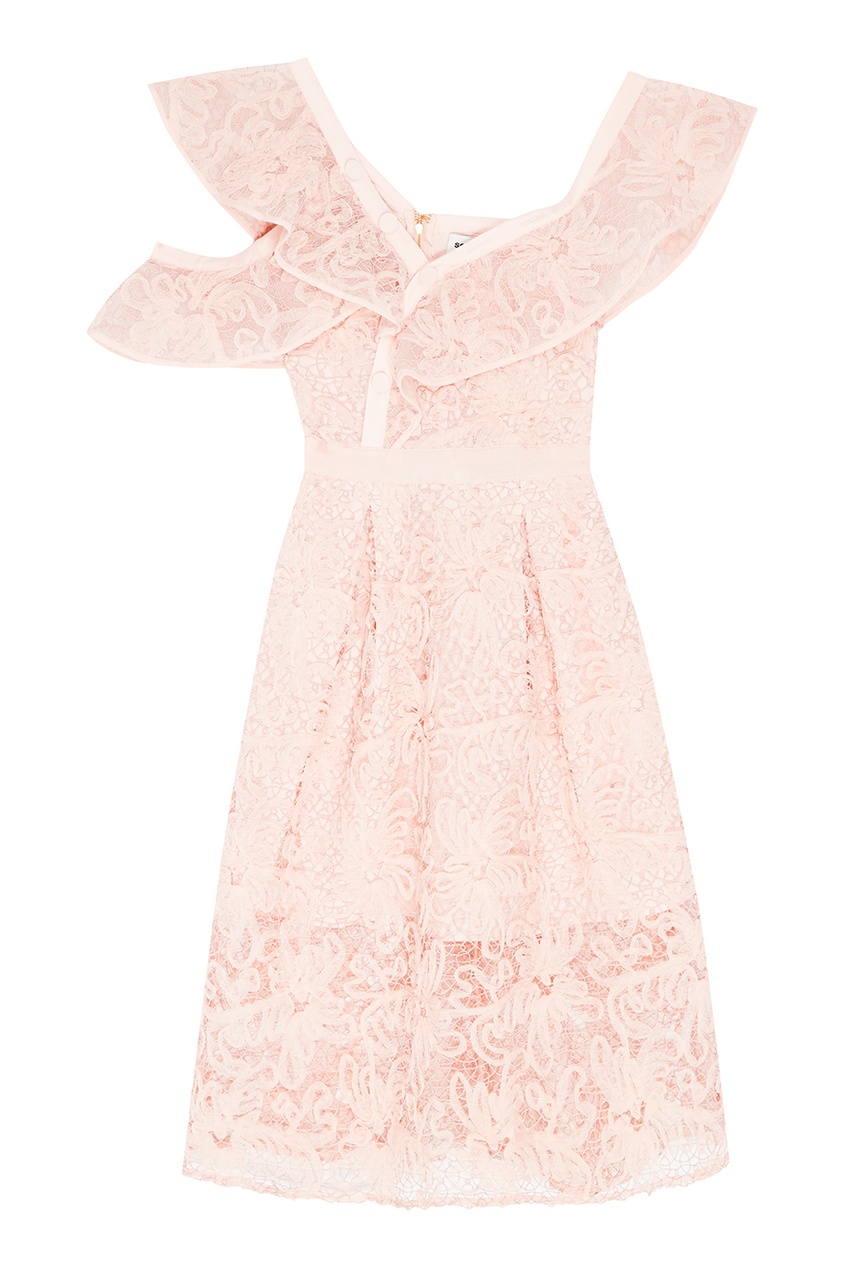 фото Розовое платье из фактурного кружева self-portrait
