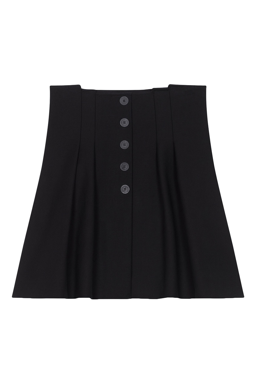 фото Черная юбка со складками maje