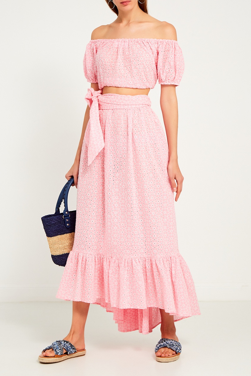 фото Розовая юбка с ажурной отделкой lisa marie fernandez