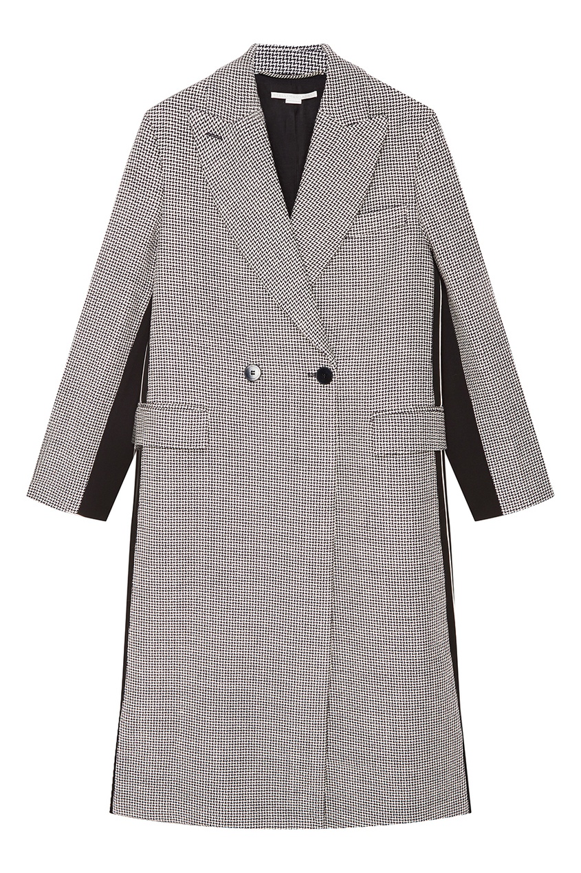 фото Двубортное пальто с контрастными вставками stella mccartney