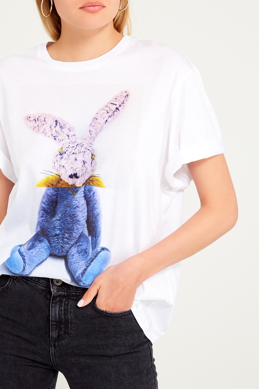 

Белая футболка с кроликом, Белый