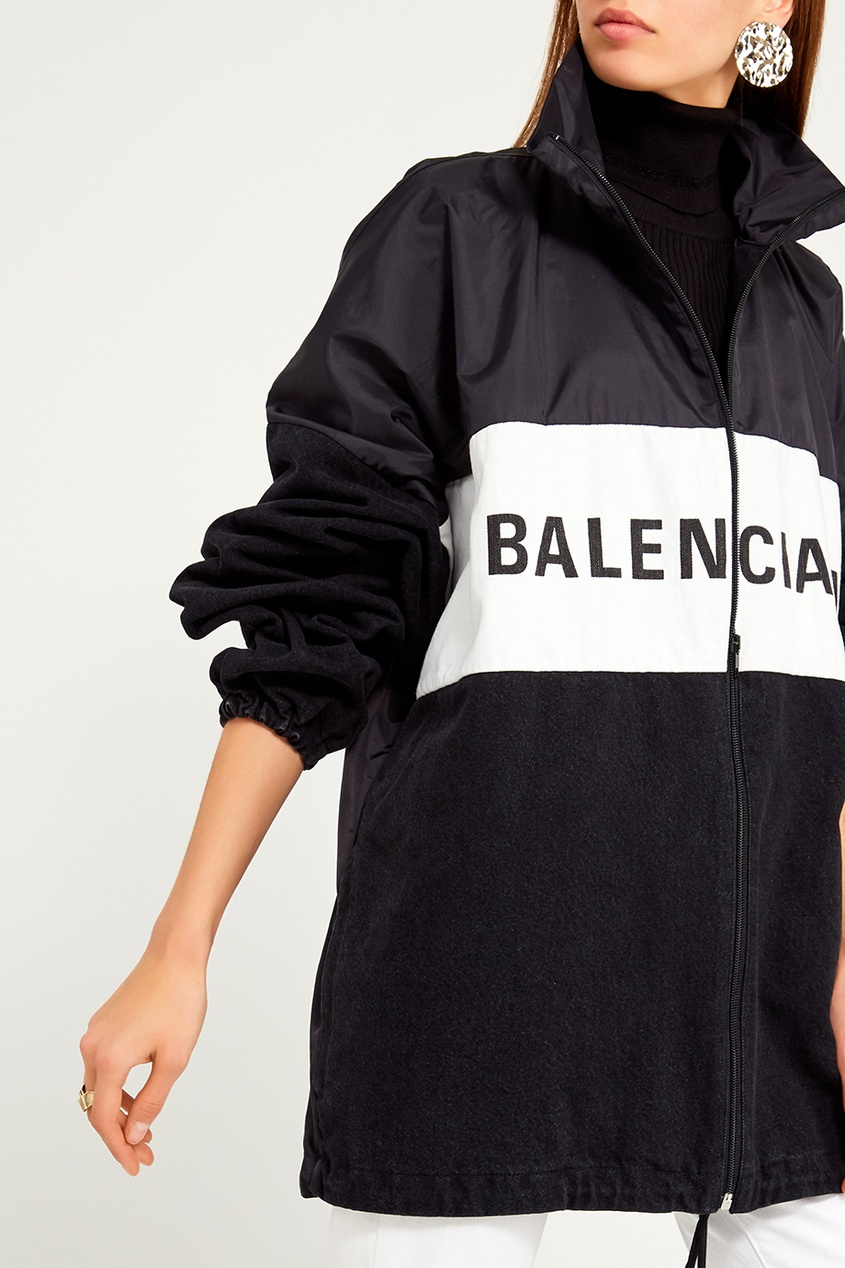 фото Черная ветровка с логотипом Balenciaga