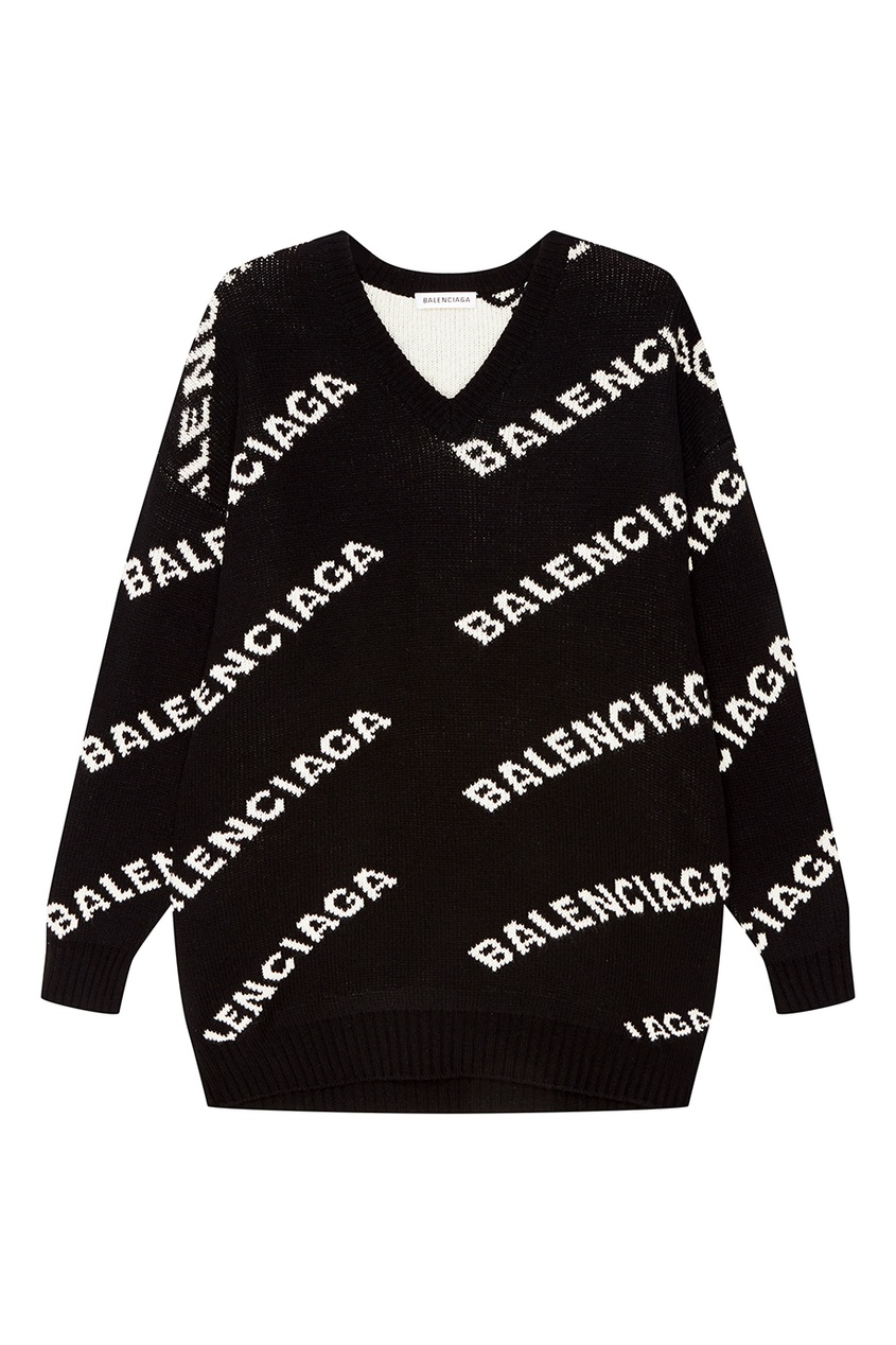 фото Шерстяной пуловер с логотипами Balenciaga