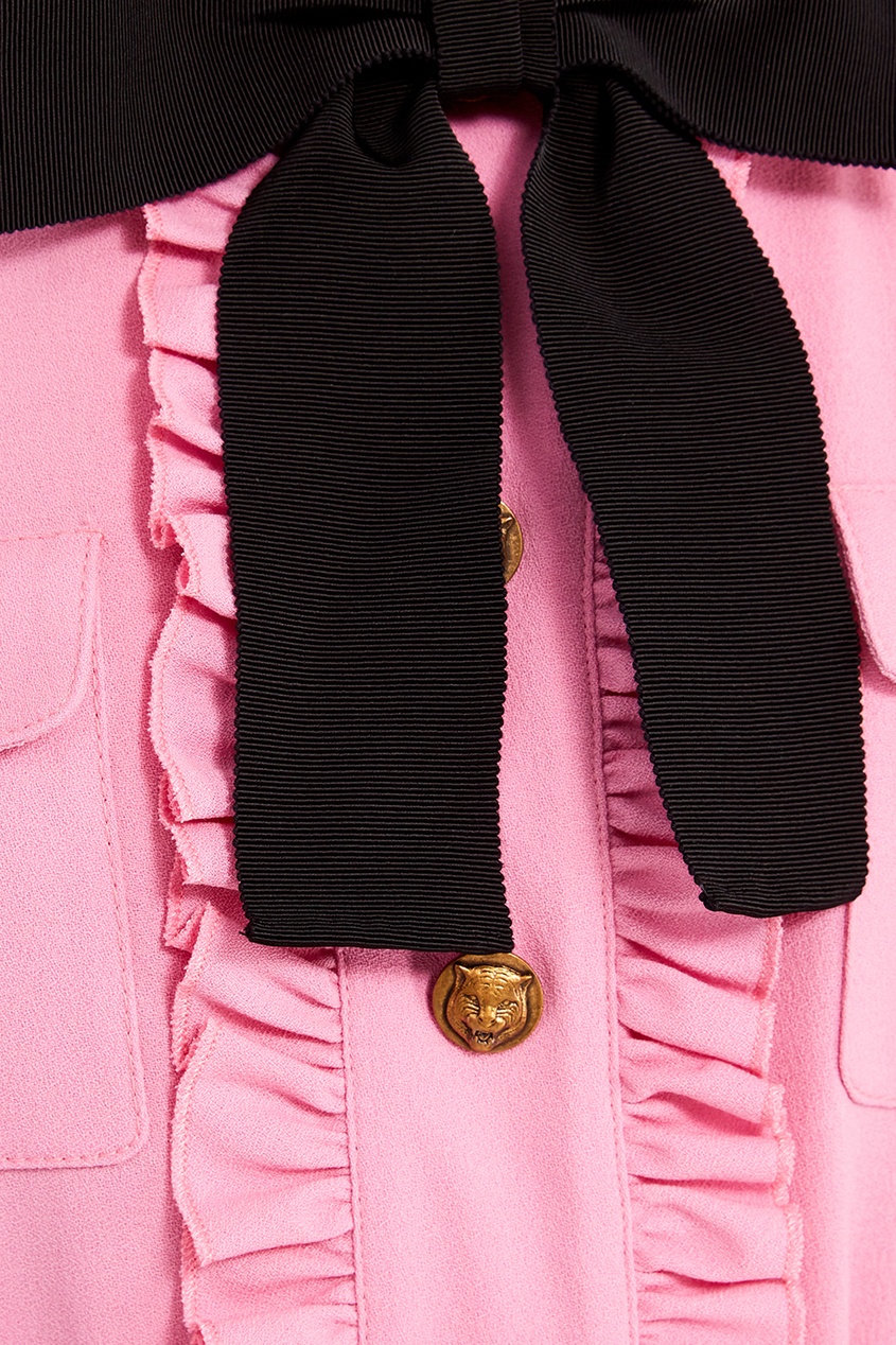 фото Розовое платье с рюшами gucci