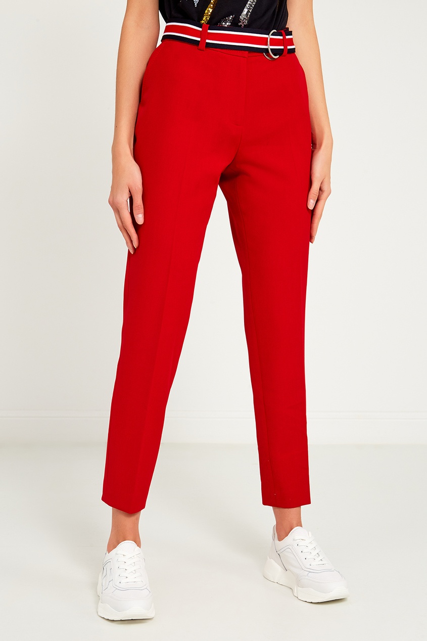 фото Красные брюки с контрастным поясом claudie pierlot