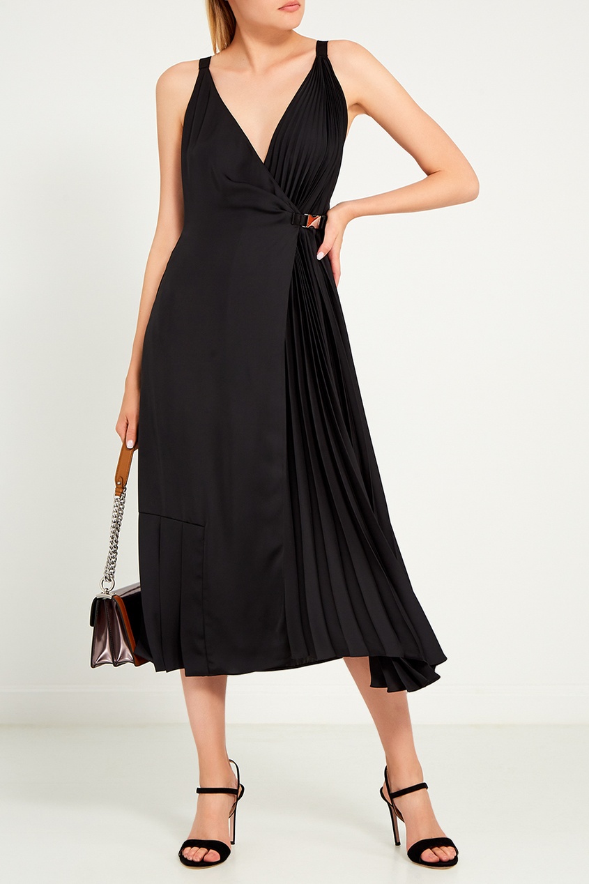 фото Асимметричное черное платье prada