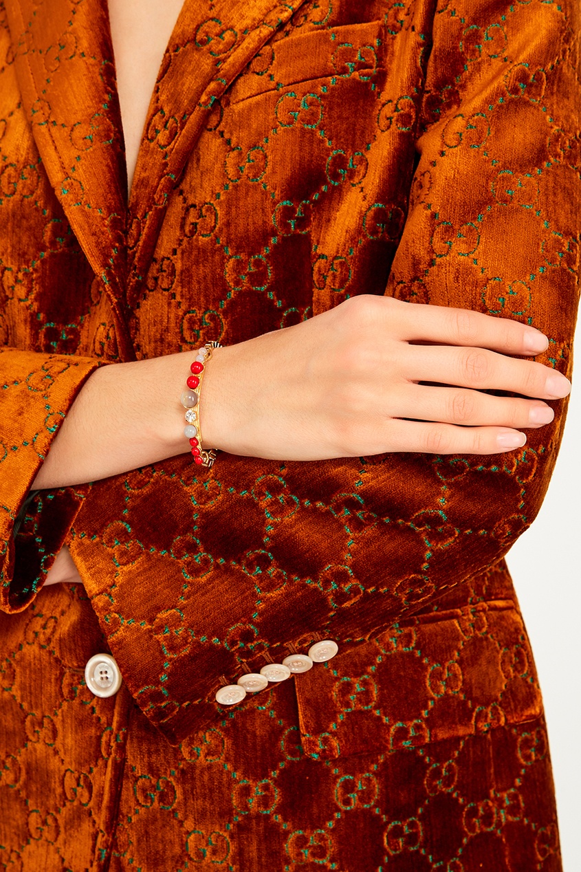 фото Золотистый браслет с цветной отделкой anton heunis
