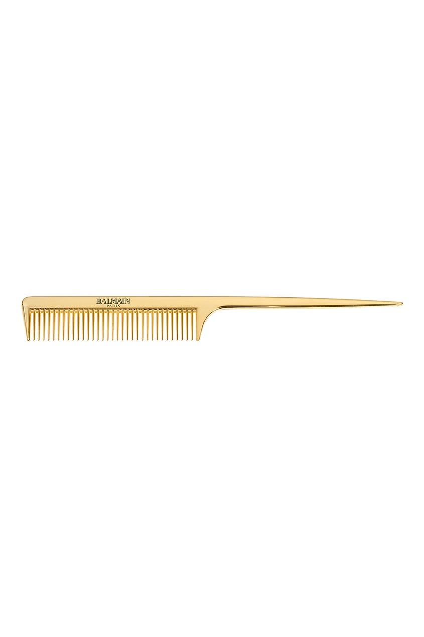 фото Золотая расческа с длинной ручкой ограниченного выпуска Golden Tail Comb Balmain paris hair couture