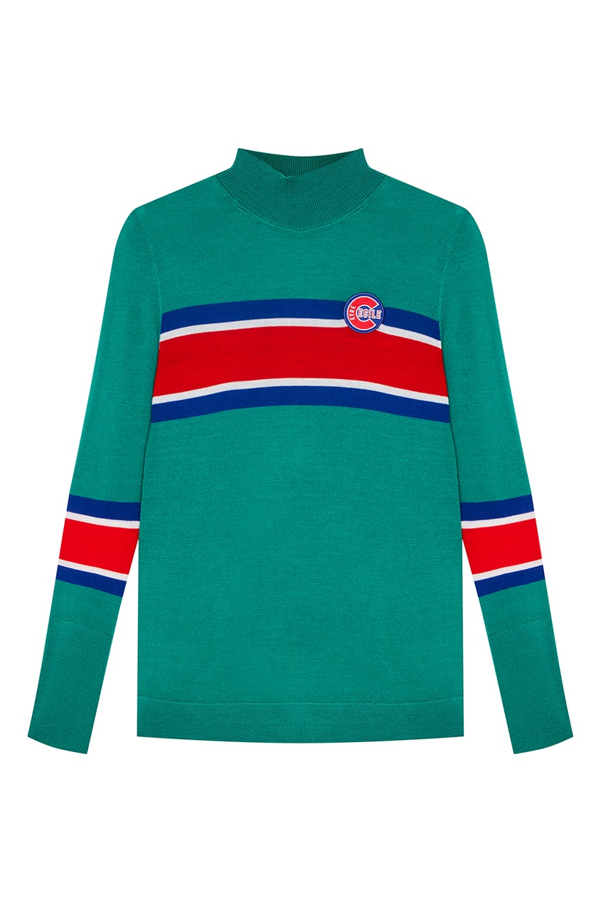 фото Зеленый свитер с контрастными полосками être cécile