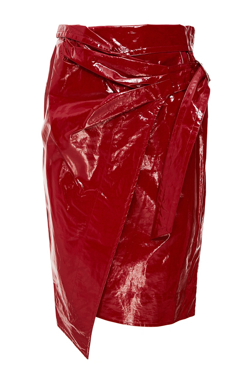 фото Бордовая лакированная юбка eoji isabel marant
