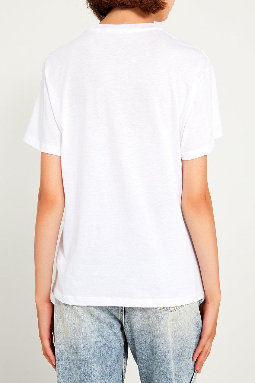 фото Белая хлопковая футболка с логотипом golden goose deluxe brand