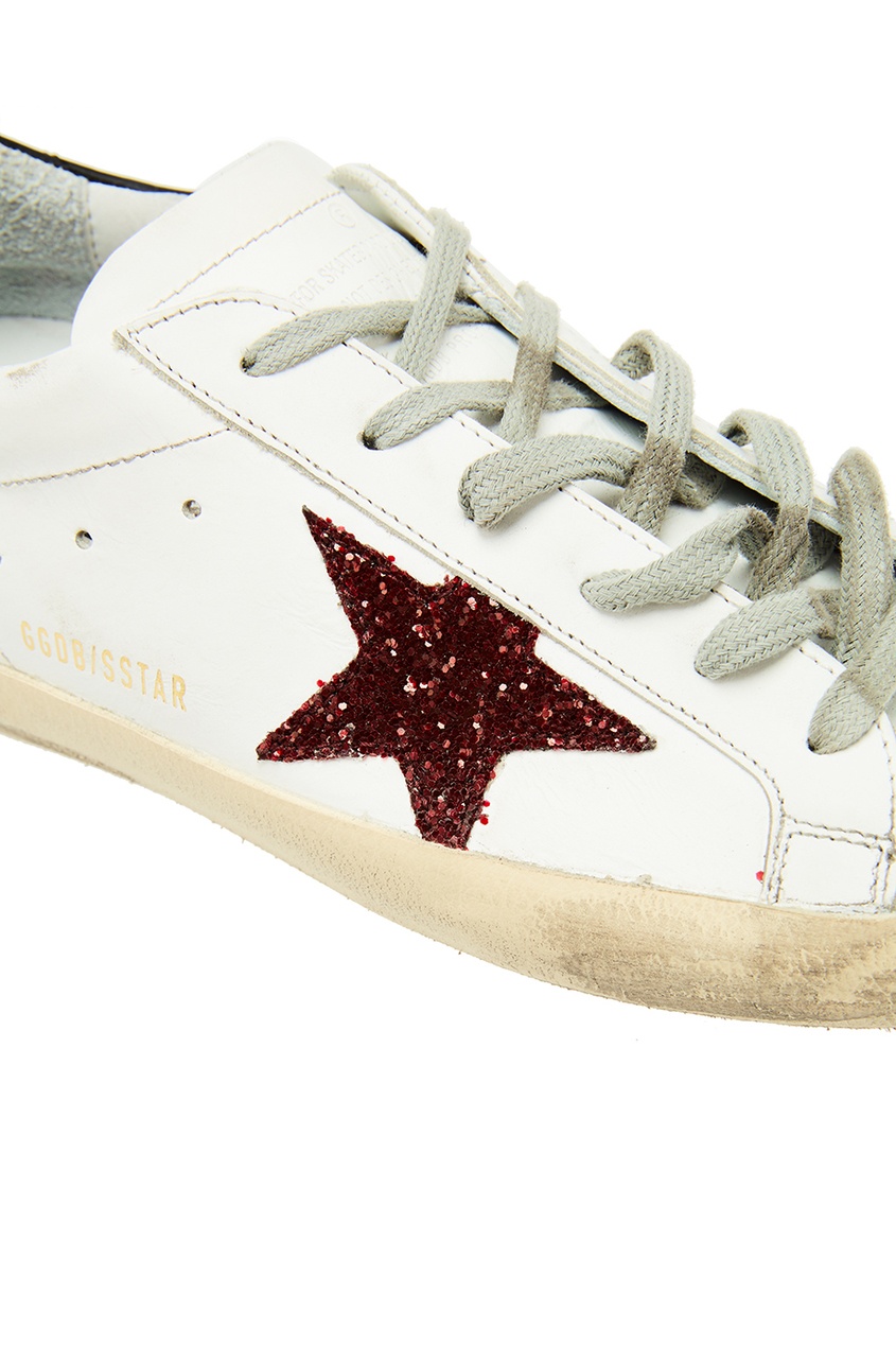 фото Белые кроссовки со звездой golden goose deluxe brand