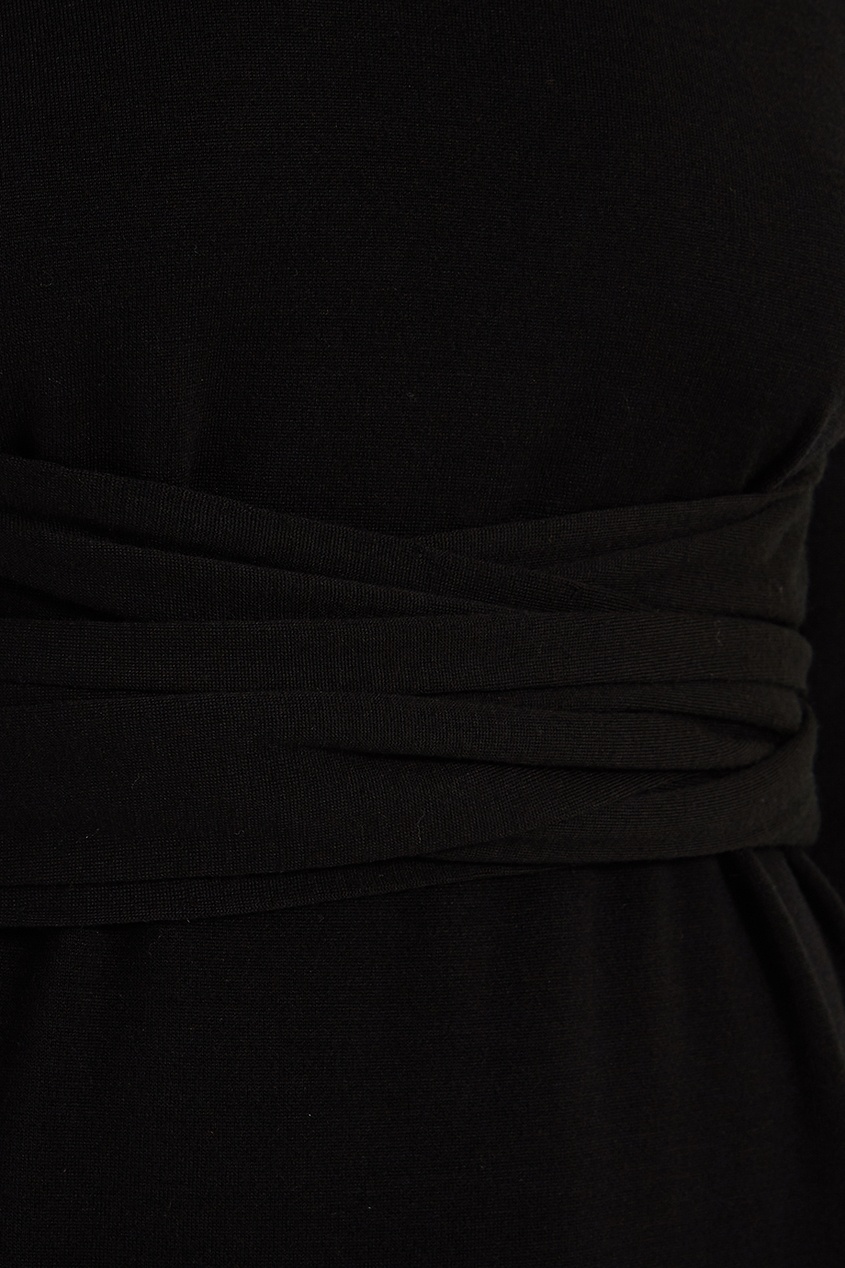 фото Черное платье с поясом proenza schouler