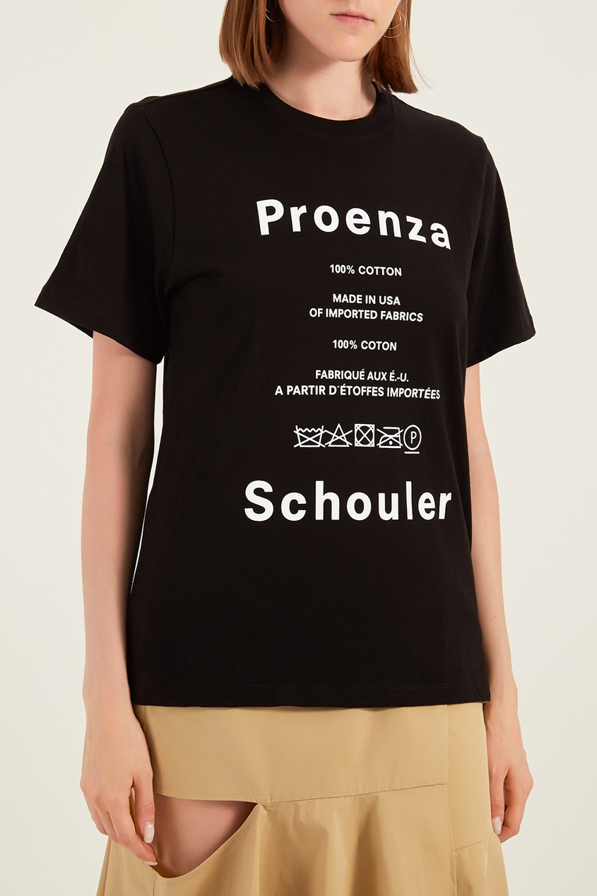 фото Черная футболка с логотипом proenza schouler