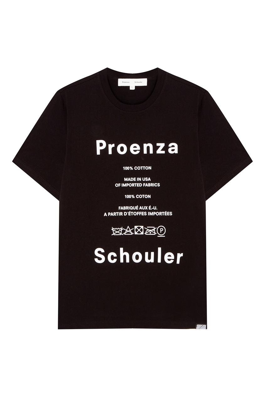 фото Черная футболка с логотипом proenza schouler
