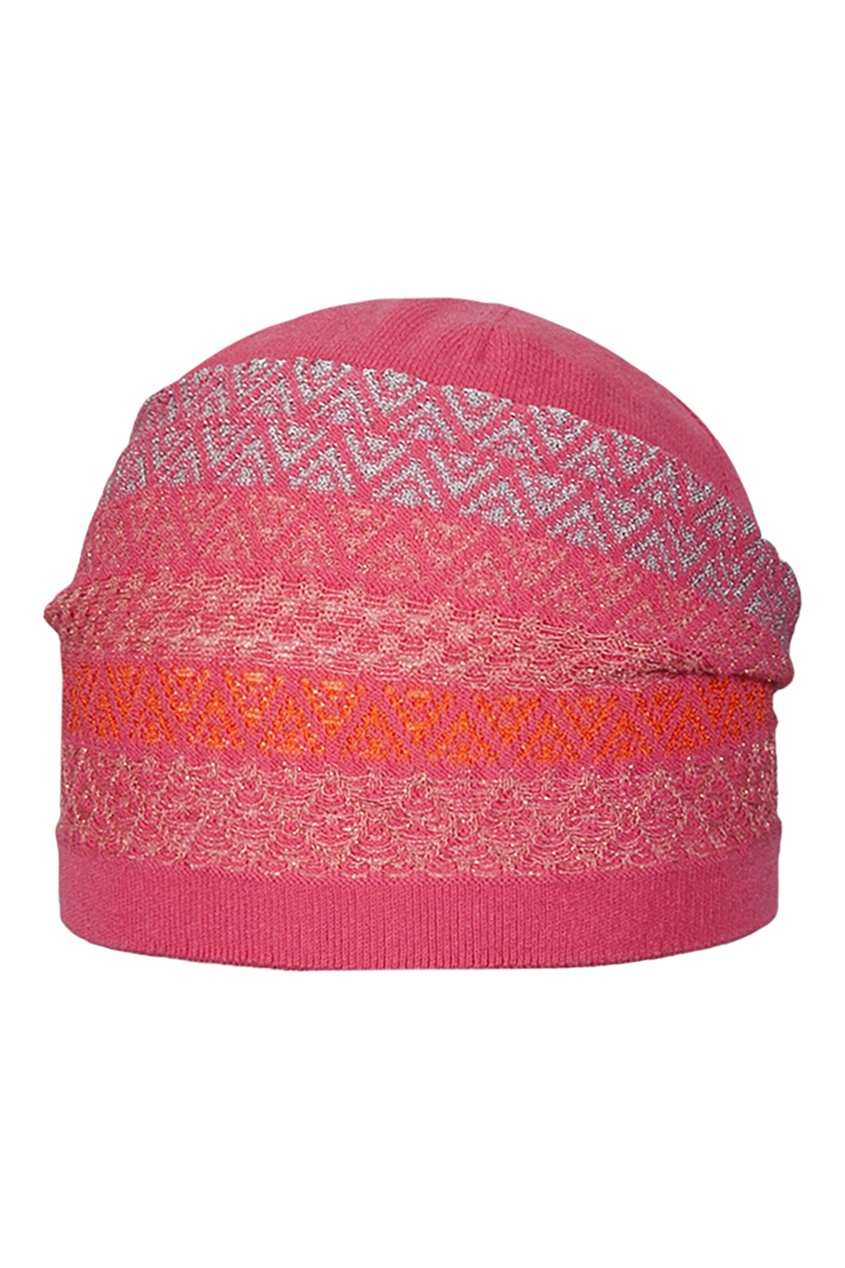 фото Розовая шапка с мелким узором Jacote