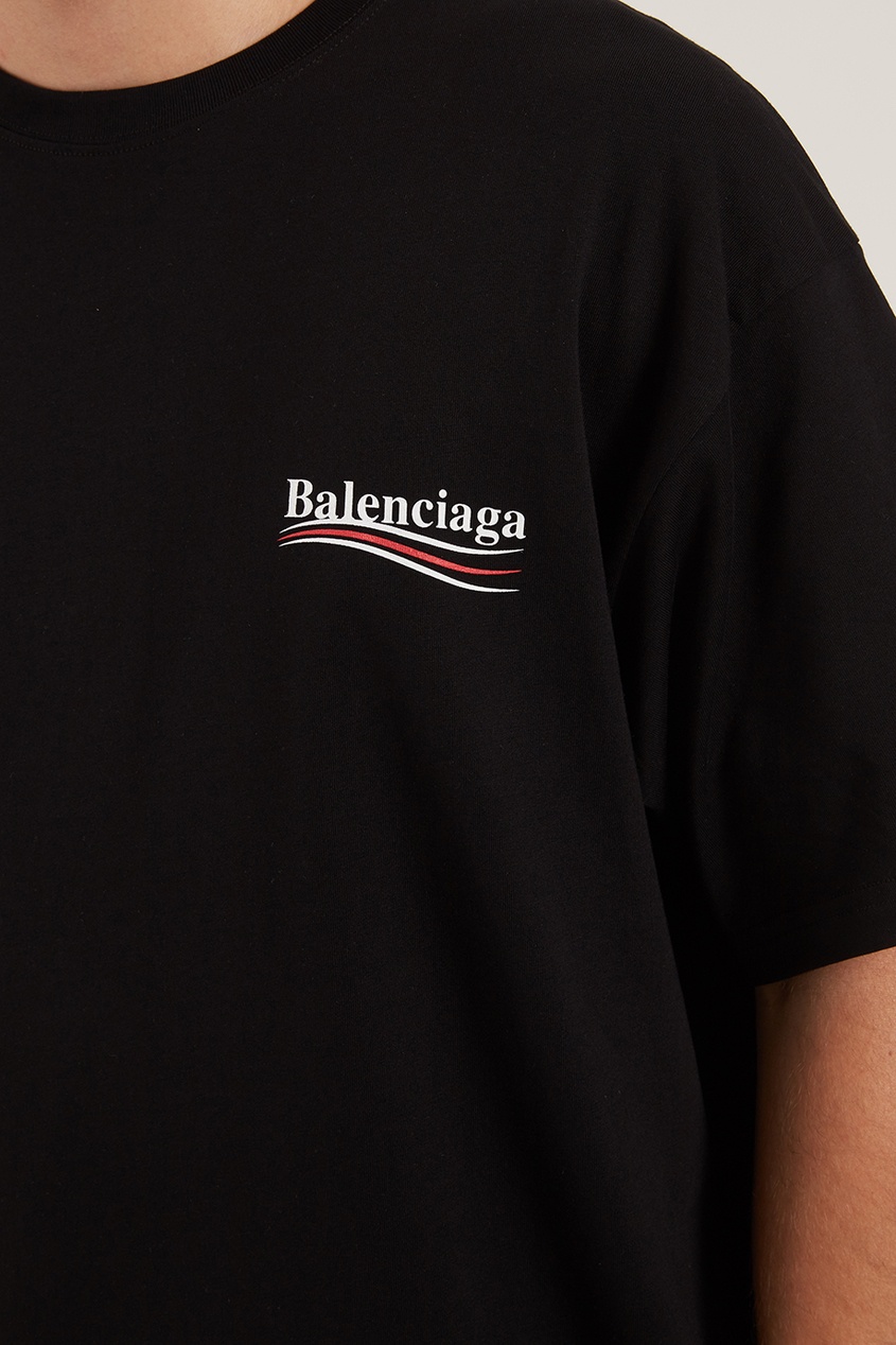 фото Черная футболка с логотипом balenciaga