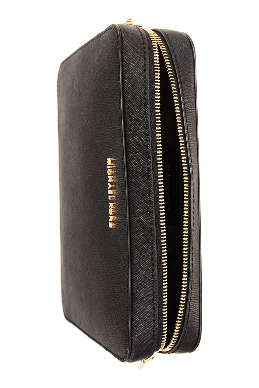 фото Черная кожаная сумка Crossbodies Michael michael kors