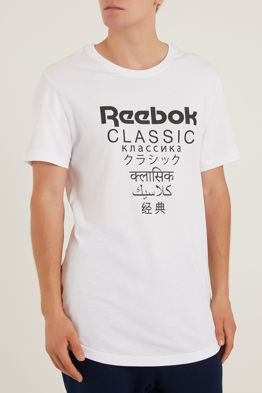 фото Белая футболка с контрастным принтом Reebok