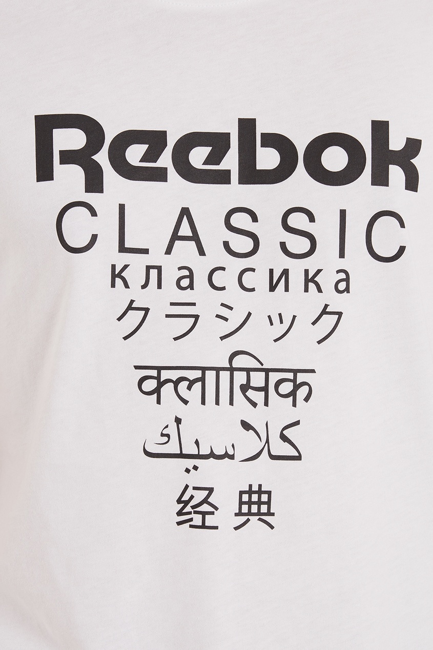 фото Белая футболка с контрастным принтом reebok