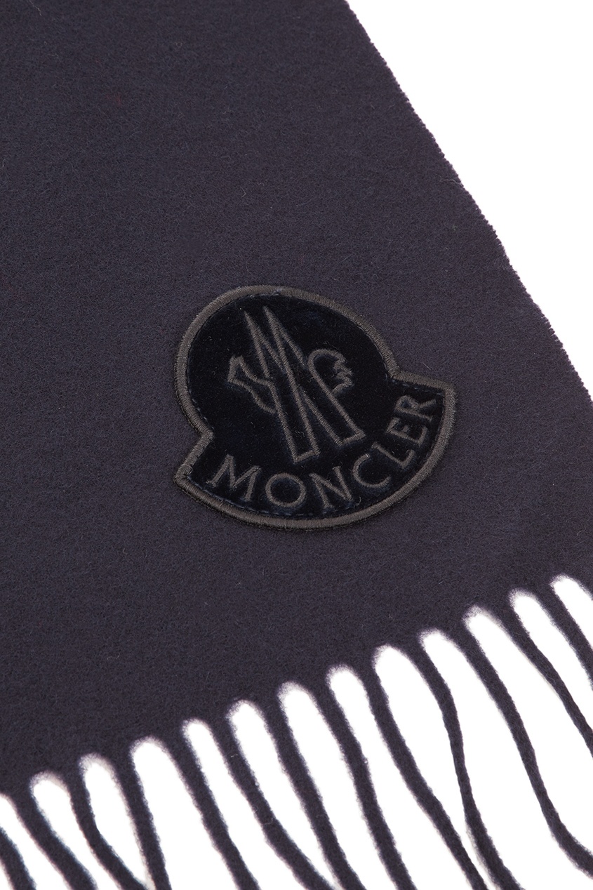 фото Синий шерстяной шарф moncler