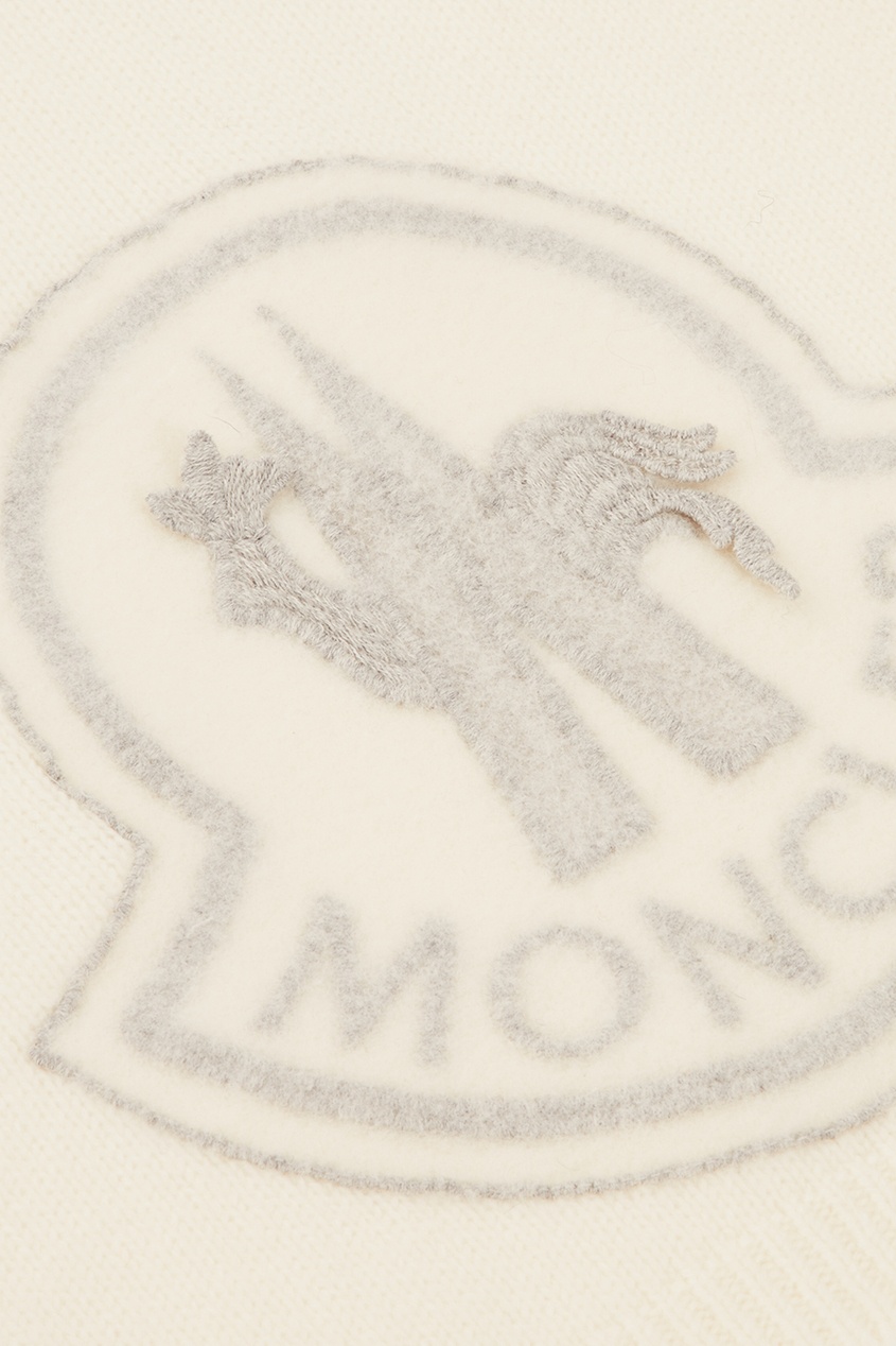 фото Белый шарф с логотипом moncler