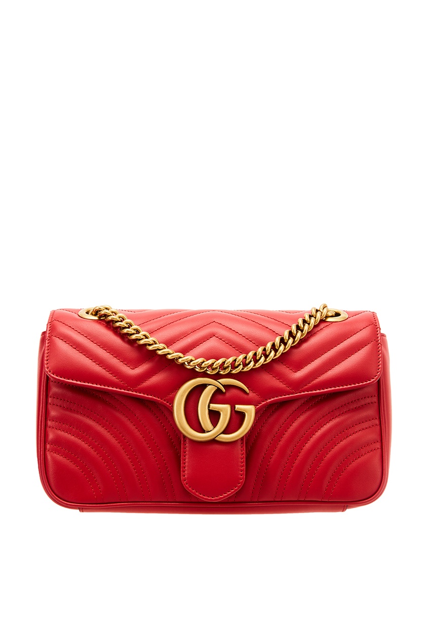 фото Стеганая красная сумка GG Marmont Gucci