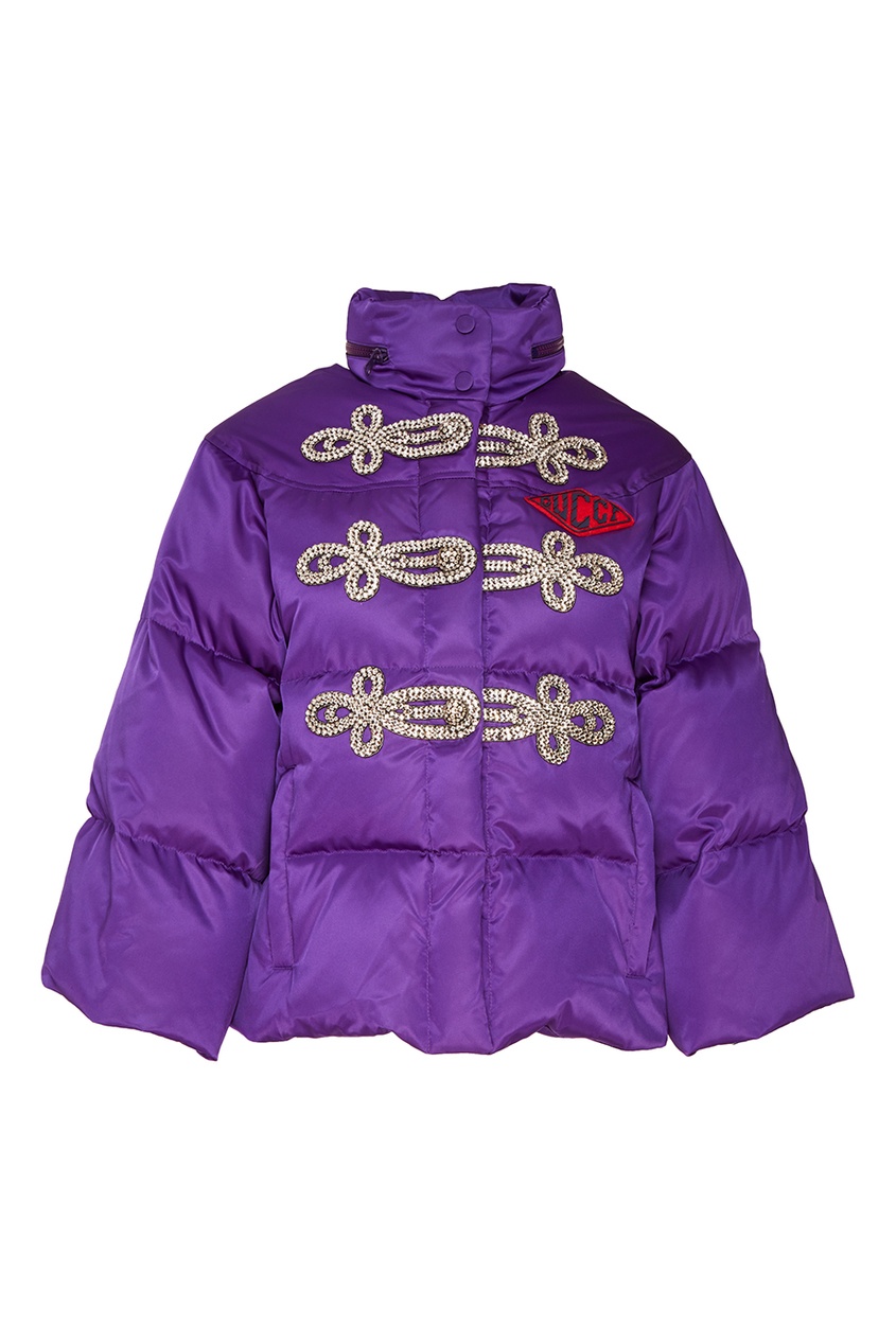Фиолетовая куртка с блестящей аппликацией от Gucci
